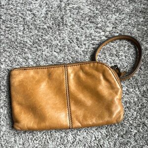 HOBO Tan Leather Wristlet Clutch Soft Vintage Design